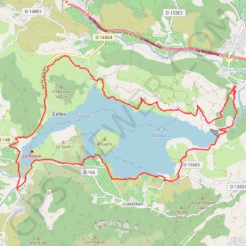 Trace GPS Salagou - Le Lac du Salagou, itinéraire, parcours