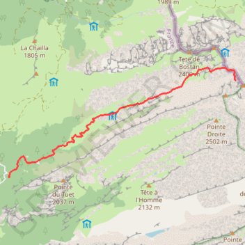 Trace GPS Pointe des Chamois, itinéraire, parcours