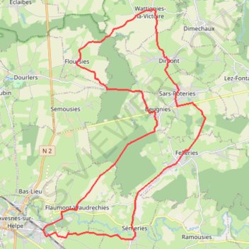 Trace GPS Kiosques dans le pays d'Avesnes, itinéraire, parcours
