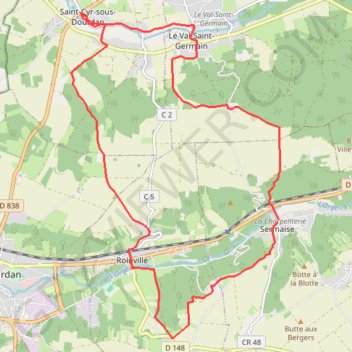 Trace GPS Sermaise boucle Saint Cyr sous Dourdan, itinéraire, parcours