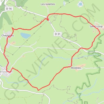 Trace GPS Laveissenet - Saint-Loup, itinéraire, parcours