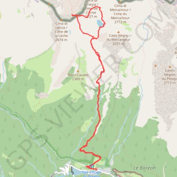 Trace GPS Col de Cerise, itinéraire, parcours