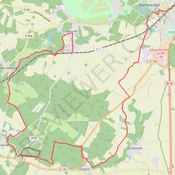Trace GPS Le sentier d'Orphin de Gazeran à Rambouillet, itinéraire, parcours