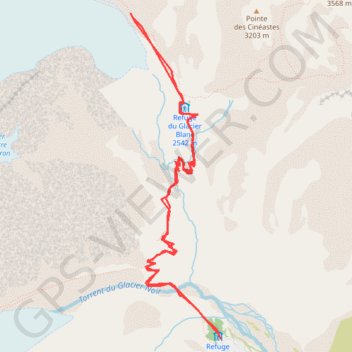 Trace GPS Glacier Blanc (Ecrins Sud Ouest), itinéraire, parcours
