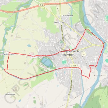 Trace GPS Marche à Saint Rambert, itinéraire, parcours
