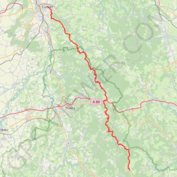 Trace GPS Col du Béal à Cusset, itinéraire, parcours