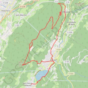 Trace GPS Allevard-Moutaret-Brame Farine, itinéraire, parcours