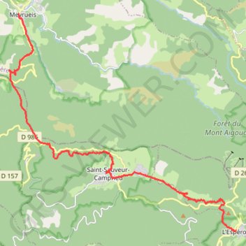 Trace GPS Chemin de Saint Guilhem - Etape 4, itinéraire, parcours