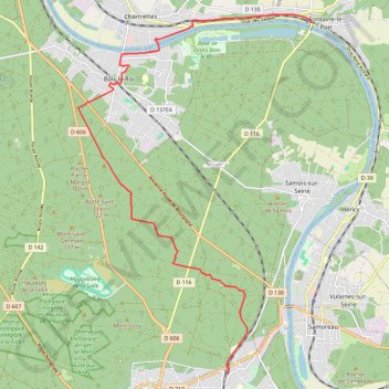 Trace GPS De Fontaine le Port aux rochers de Fontainebleau, itinéraire, parcours