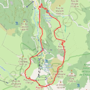 Trace GPS Le Puy de Sancy en circuit, itinéraire, parcours