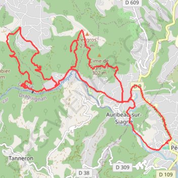 Trace GPS Auribeau : Peygros et environs, itinéraire, parcours