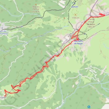 Trace GPS Rochers de Naye Depuis Sonchaux, itinéraire, parcours