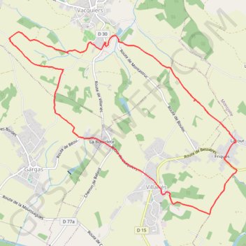Trace GPS De Villariès à Vacquiers, itinéraire, parcours
