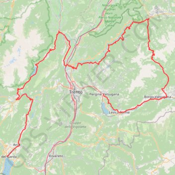 Trace GPS Riva del Garda - Pergine Valsugana, itinéraire, parcours