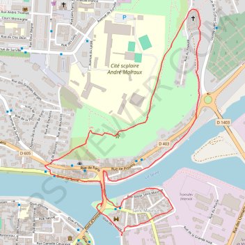 Trace GPS Promenade à Montereau, itinéraire, parcours