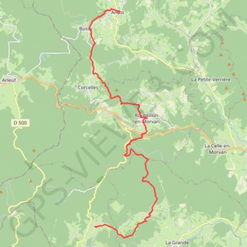 Trace GPS Tour du Morvan - De La Rivière à Anost, itinéraire, parcours