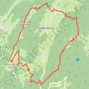 Trace GPS Circuit en Bauges, itinéraire, parcours