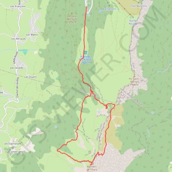 Trace GPS Les Rochers de l'Ours depuis les Barnets, itinéraire, parcours