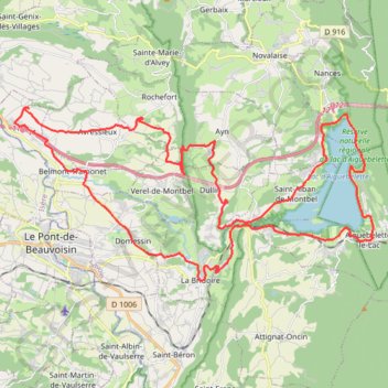 Trace GPS Lac d'Aiguebelette, itinéraire, parcours