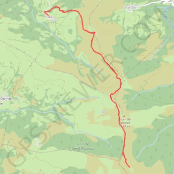 Trace GPS Pic de hautacam depuis Lias, itinéraire, parcours