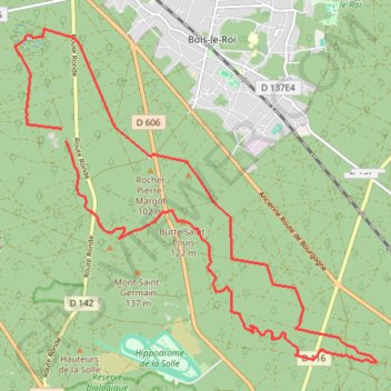 Trace GPS Fontainebleau Canon Dénecourt, itinéraire, parcours