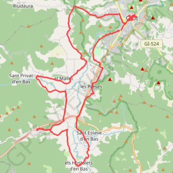 Trace GPS Autour d'Olot, itinéraire, parcours
