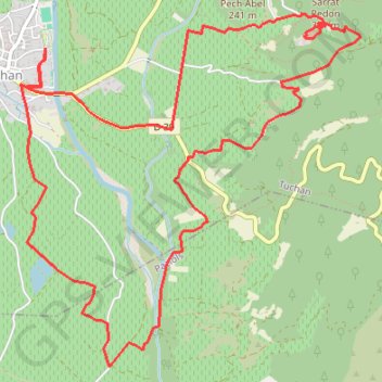 Trace GPS Tuchan Château d'Aguilar, itinéraire, parcours