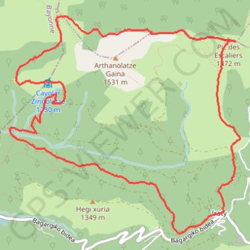 Trace GPS TOUR de ZINGOLATZE depuis Irati, itinéraire, parcours