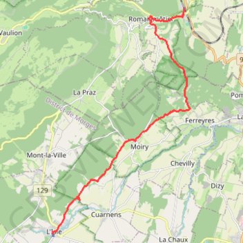 Trace GPS Lisle - Moiry - Croy, itinéraire, parcours