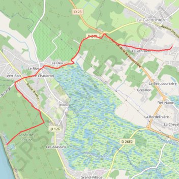 Trace GPS Du Château-d'Oléron à la plage des Allassins par les pistes cyclables, itinéraire, parcours
