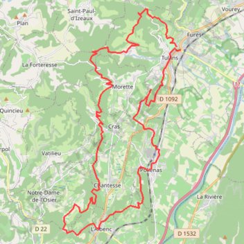 Trace GPS GRP Tullins Vinay, itinéraire, parcours