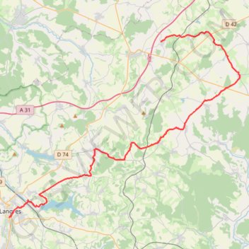 Trace GPS Langres / Montigny-le-Roi, itinéraire, parcours