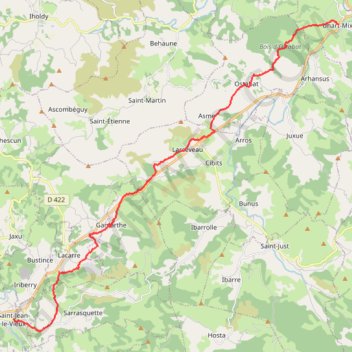 Trace GPS Compostelle Uhart Mixe-Saint Jean le vieux, itinéraire, parcours