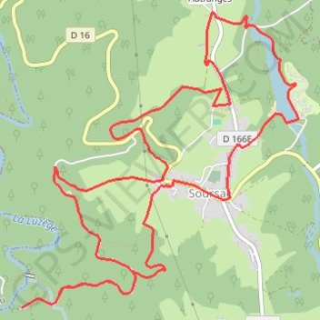 Trace GPS Du Pont-Aubert aux Rochers Noirs - Soursac - Pays de Haute Corrèze, itinéraire, parcours