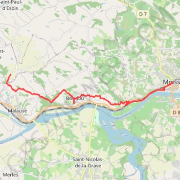 Trace GPS Compostelle étape oissac-Saint Vincent Lespinasse, itinéraire, parcours