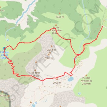 Trace GPS Cabane d'Aula, itinéraire, parcours