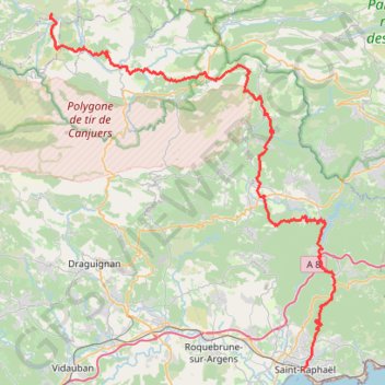 Trace GPS Saint-Raphaël - Rougon, itinéraire, parcours