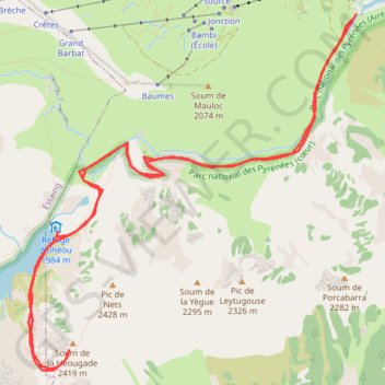 Trace GPS Soum de la Héougade, itinéraire, parcours