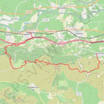Trace GPS Sur les crêtes de l'Alaric qui dominent Comignes et Babaira, itinéraire, parcours