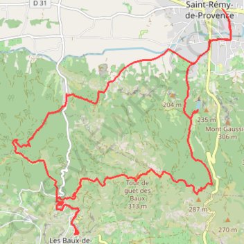 Trace GPS Les Baux-de-Provence, itinéraire, parcours