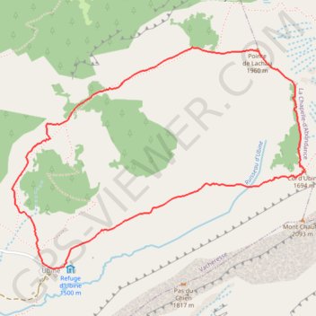Trace GPS La Pointe de Lachau depuis Ubine, itinéraire, parcours