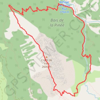 Trace GPS La Crête de Vars depuis la Basse Rua, itinéraire, parcours
