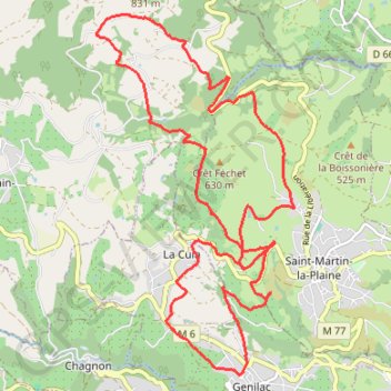 Trace GPS Saint-Martin La Plaine, itinéraire, parcours