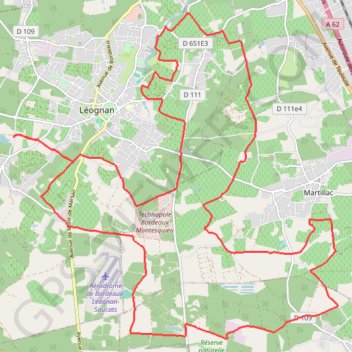 Trace GPS Balade dans les graves - Léognan, itinéraire, parcours