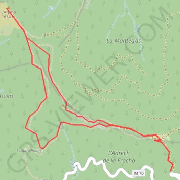 Trace GPS Crêtes de l'Arpiha, itinéraire, parcours