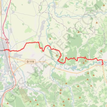 Trace GPS Chemin du Piemont de Mirepoix à Pamiers, itinéraire, parcours