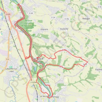 Trace GPS Rives de l'ariège - Lacroix-Falgarde, Vernet, itinéraire, parcours