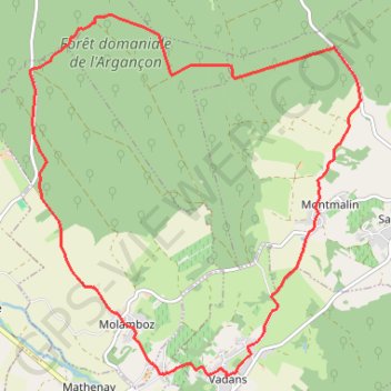 Trace GPS Autour de Vadans, itinéraire, parcours