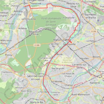 Trace GPS Croissy-sur-Seine - Conflans-Sainte-Honorine par les berges, itinéraire, parcours
