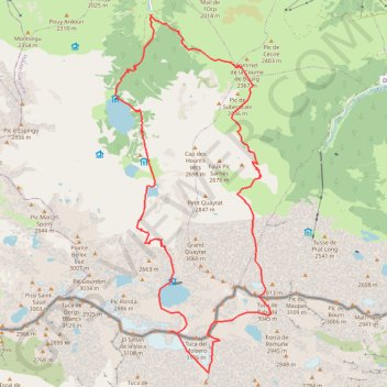 Trace GPS Portillon d'Oô - Perdiguero - cirque des Crabioules, itinéraire, parcours